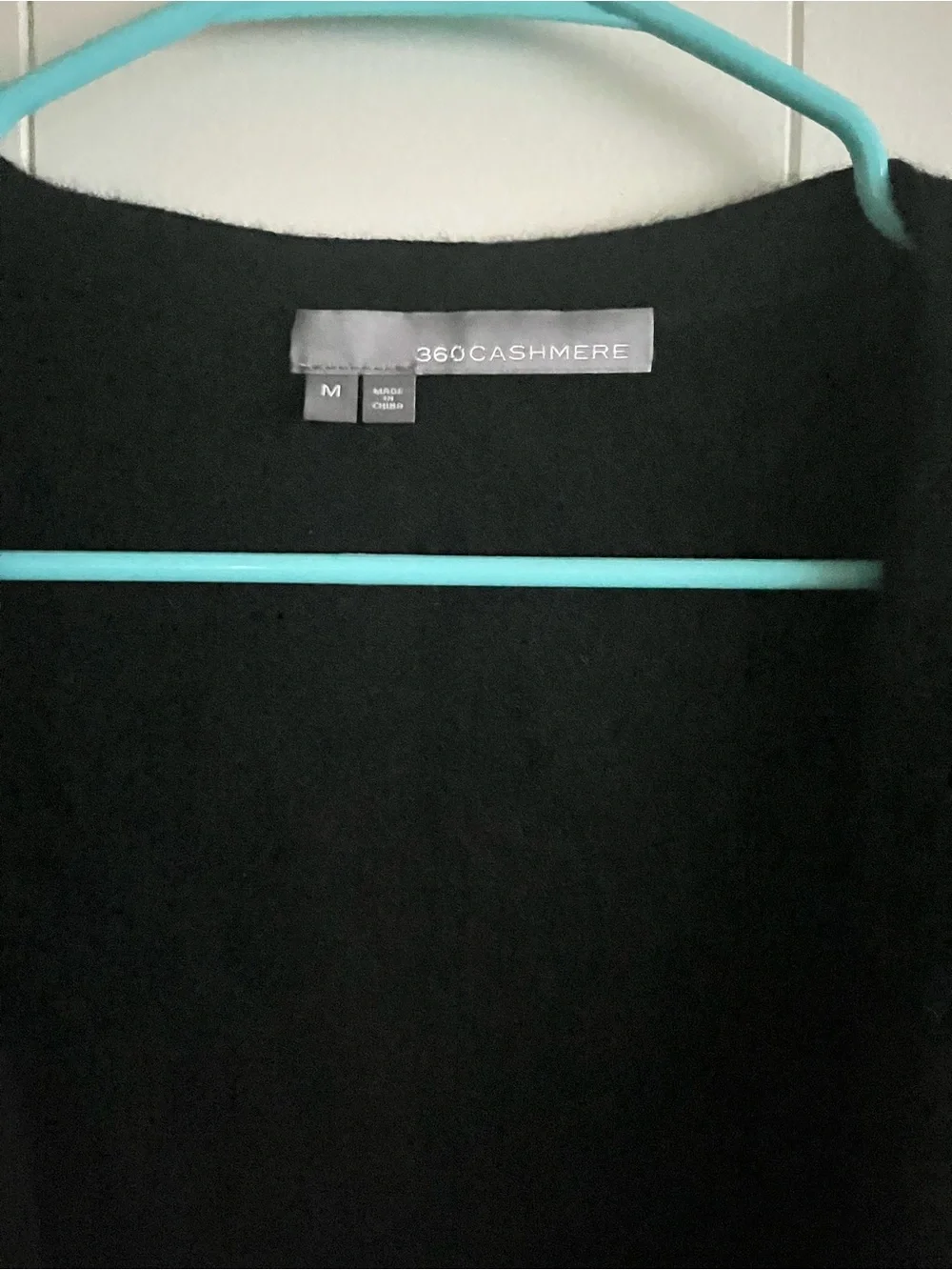 360 Cashmere Black Open-Front Draped Cardigan